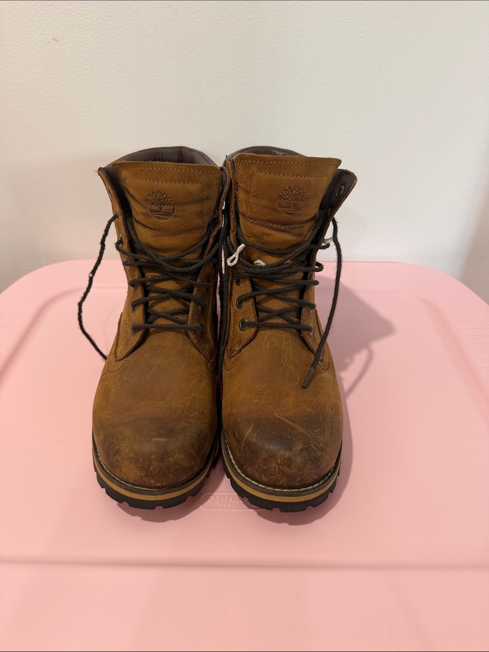 Timberland Wheat Brown Leather Lace-Up Work Boots